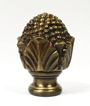 Load image into Gallery viewer, FLOWER BUD Solid Cast Brass Lamp Finial, Highly Detailed w/Dual Threads Available in Antique Brass or Polished Brass Finish (1Pc.)
