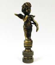 Load image into Gallery viewer, CHERUB Lamp Finial-Aged Brass or Polished Brass Finish, Highly detailed metal casting (1 Pc,)