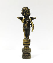 Load image into Gallery viewer, CHERUB Lamp Finial-Aged Brass or Polished Brass Finish, Highly detailed metal casting (1 Pc,)