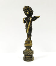 Load image into Gallery viewer, CHERUB Lamp Finial-Aged Brass or Polished Brass Finish, Highly detailed metal casting (1 Pc,)