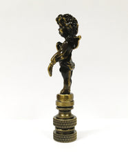 Load image into Gallery viewer, CHERUB Lamp Finial-Aged Brass or Polished Brass Finish, Highly detailed metal casting (1 Pc,)