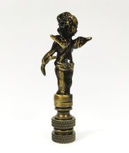Load image into Gallery viewer, CHERUB Lamp Finial-Aged Brass or Polished Brass Finish, Highly detailed metal casting (1 Pc,)