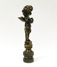 Load image into Gallery viewer, CHERUB Lamp Finial-Aged Brass or Polished Brass Finish, Highly detailed metal casting (1 Pc,)