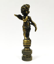 Load image into Gallery viewer, CHERUB Lamp Finial-Aged Brass or Polished Brass Finish, Highly detailed metal casting (1 Pc,)