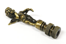 Load image into Gallery viewer, CHERUB Lamp Finial-Aged Brass or Polished Brass Finish, Highly detailed metal casting (1 Pc,)