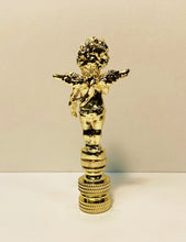 Load image into Gallery viewer, CHERUB Lamp Finial-Aged Brass or Polished Brass Finish, Highly detailed metal casting (1 Pc,)