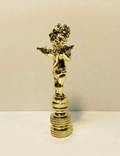 Load image into Gallery viewer, CHERUB Lamp Finial-Aged Brass or Polished Brass Finish, Highly detailed metal casting (1 Pc,)