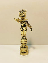 Load image into Gallery viewer, CHERUB Lamp Finial-Aged Brass or Polished Brass Finish, Highly detailed metal casting (1 Pc,)