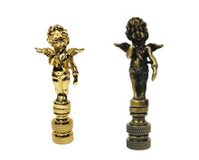 Load image into Gallery viewer, CHERUB Lamp Finial-Aged Brass or Polished Brass Finish, Highly detailed metal casting (1 Pc,)
