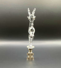 Load image into Gallery viewer, Holiday-Christmas Lamp Finial, Clear GLASS REINDEER-Polished Nickel Base