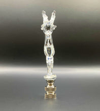 Load image into Gallery viewer, Holiday-Christmas Lamp Finial, Clear GLASS REINDEER-Polished Nickel Base