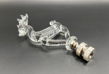Load image into Gallery viewer, Holiday-Christmas Lamp Finial, Clear GLASS REINDEER-Polished Nickel Base