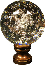 Load image into Gallery viewer, Large Clear BUBBLE GLASS ORB Lamp Finial-on Pedestal Base, AB, PB or CH Finish (1 Pc.)