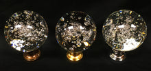 Load image into Gallery viewer, Large Clear BUBBLE GLASS ORB Lamp Finial-on Pedestal Base, AB, PB or CH Finish (1 Pc.)