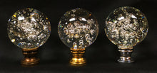 Load image into Gallery viewer, Large Clear BUBBLE GLASS ORB Lamp Finial-on Pedestal Base, AB, PB or CH Finish (1 Pc.)