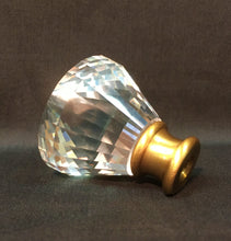 Load image into Gallery viewer, CROWN DIAMOND Optic Glass Crystal Lamp Finial-Chrome or Satin Brass Finish