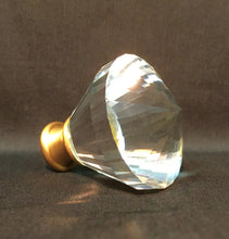 Load image into Gallery viewer, CROWN DIAMOND Optic Glass Crystal Lamp Finial-Chrome or Satin Brass Finish