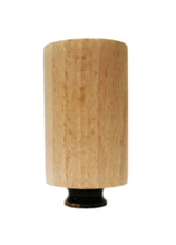 Load image into Gallery viewer, WOOD CYLINDER Solid Beech Lamp Finial W/Dual Thread Base in 4 Plated Finishes