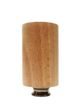 Load image into Gallery viewer, WOOD CYLINDER Solid Beech Lamp Finial W/Dual Thread Base in 4 Plated Finishes