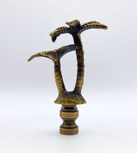 Load image into Gallery viewer, COCONUT PALM TREE Lamp Finial, Aged Brass Finish, Highly detailed metal casting
