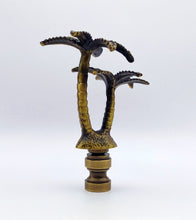Load image into Gallery viewer, COCONUT PALM TREE Lamp Finial, Aged Brass Finish, Highly detailed metal casting