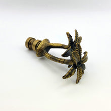 Load image into Gallery viewer, COCONUT PALM TREE Lamp Finial, Aged Brass Finish, Highly detailed metal casting