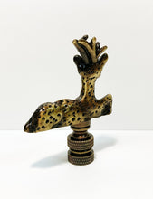 Load image into Gallery viewer, DEER Lamp Finial-Polished Brass or Antique Brass Finish, Highly detailed metal casting (1Pc.)