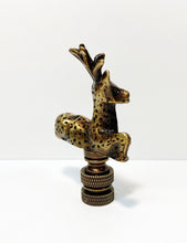 Load image into Gallery viewer, DEER Lamp Finial-Polished Brass or Antique Brass Finish, Highly detailed metal casting (1Pc.)