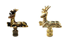 Load image into Gallery viewer, DEER Lamp Finial-Polished Brass or Antique Brass Finish, Highly detailed metal casting (1Pc.)