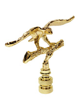 Load image into Gallery viewer, EAGLE IN FLIGHT Lamp Finial-Polished Brass or Antique Brass Finish, Highly detailed metal casting (1-Pc.)
