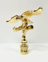 Load image into Gallery viewer, EAGLE IN FLIGHT Lamp Finial-Polished Brass or Antique Brass Finish, Highly detailed metal casting (1-Pc.)