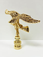 Load image into Gallery viewer, EAGLE IN FLIGHT Lamp Finial-Polished Brass or Antique Brass Finish, Highly detailed metal casting (1-Pc.)