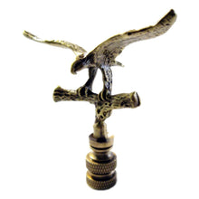 Load image into Gallery viewer, EAGLE IN FLIGHT Lamp Finial-Polished Brass or Antique Brass Finish, Highly detailed metal casting (1-Pc.)