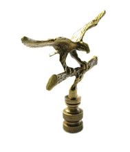 Load image into Gallery viewer, EAGLE IN FLIGHT Lamp Finial-Polished Brass or Antique Brass Finish, Highly detailed metal casting (1-Pc.)