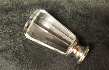 Load image into Gallery viewer, FACETED PRISM Optic Glass Crystal Lamp Finial-with Chrome or Satin Brass Base