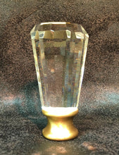 Load image into Gallery viewer, FACETED PRISM Optic Glass Crystal Lamp Finial-with Chrome or Satin Brass Base