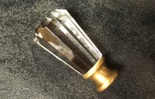 Load image into Gallery viewer, FACETED PRISM Optic Glass Crystal Lamp Finial-with Chrome or Satin Brass Base