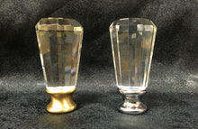 Load image into Gallery viewer, FACETED PRISM Optic Glass Crystal Lamp Finial-with Chrome or Satin Brass Base