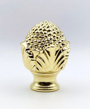Load image into Gallery viewer, FLOWER BUD Solid Cast Brass Lamp Finial, Highly Detailed w/Dual Threads Available in Antique Brass or Polished Brass Finish (1Pc.)