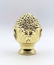 Load image into Gallery viewer, FLOWER BUD Solid Cast Brass Lamp Finial, Highly Detailed w/Dual Threads Available in Antique Brass or Polished Brass Finish (1Pc.)