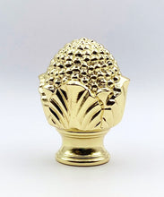 Load image into Gallery viewer, FLOWER BUD Solid Cast Brass Lamp Finial, Highly Detailed w/Dual Threads Available in Antique Brass or Polished Brass Finish (1Pc.)