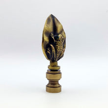 Load image into Gallery viewer, FROG ON LILY PAD Lamp Finial, Aged Brass Finish, Highly detailed metal casting