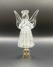 Load image into Gallery viewer, Holiday-Christmas Lamp Finial, Clear GLASS ANGEL-Polished Nickel Base