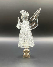 Load image into Gallery viewer, Holiday-Christmas Lamp Finial, Clear GLASS ANGEL-Polished Nickel Base
