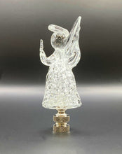 Load image into Gallery viewer, Holiday-Christmas Lamp Finial, Clear GLASS ANGEL-Polished Nickel Base