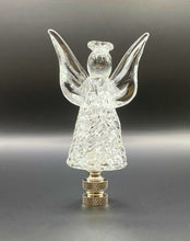 Load image into Gallery viewer, Holiday-Christmas Lamp Finial, Clear GLASS ANGEL-Polished Nickel Base