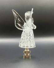 Load image into Gallery viewer, Holiday-Christmas Lamp Finial, Clear GLASS ANGEL-Polished Nickel Base