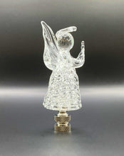 Load image into Gallery viewer, Holiday-Christmas Lamp Finial, Clear GLASS ANGEL-Polished Nickel Base