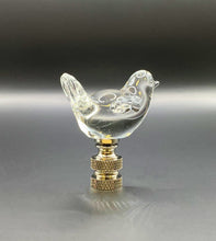 Load image into Gallery viewer, Lamp Finial, Clear GLASS BIRD-Polished Nickel Base