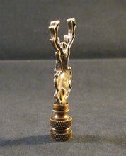 Load image into Gallery viewer, Holiday-Christmas Lamp Finial, DEER HEAD-Aged Brass Finish, Detailed metal casting